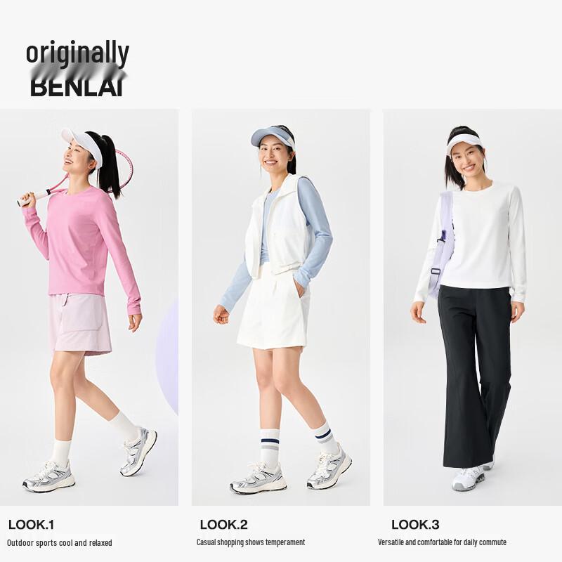 BENLAI Women's Anti-Bacterial Round Neck Long Sleeve Knit Tee