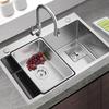 TLXT Nano Black 304 Stainless Steel Over-the-Sink Colander