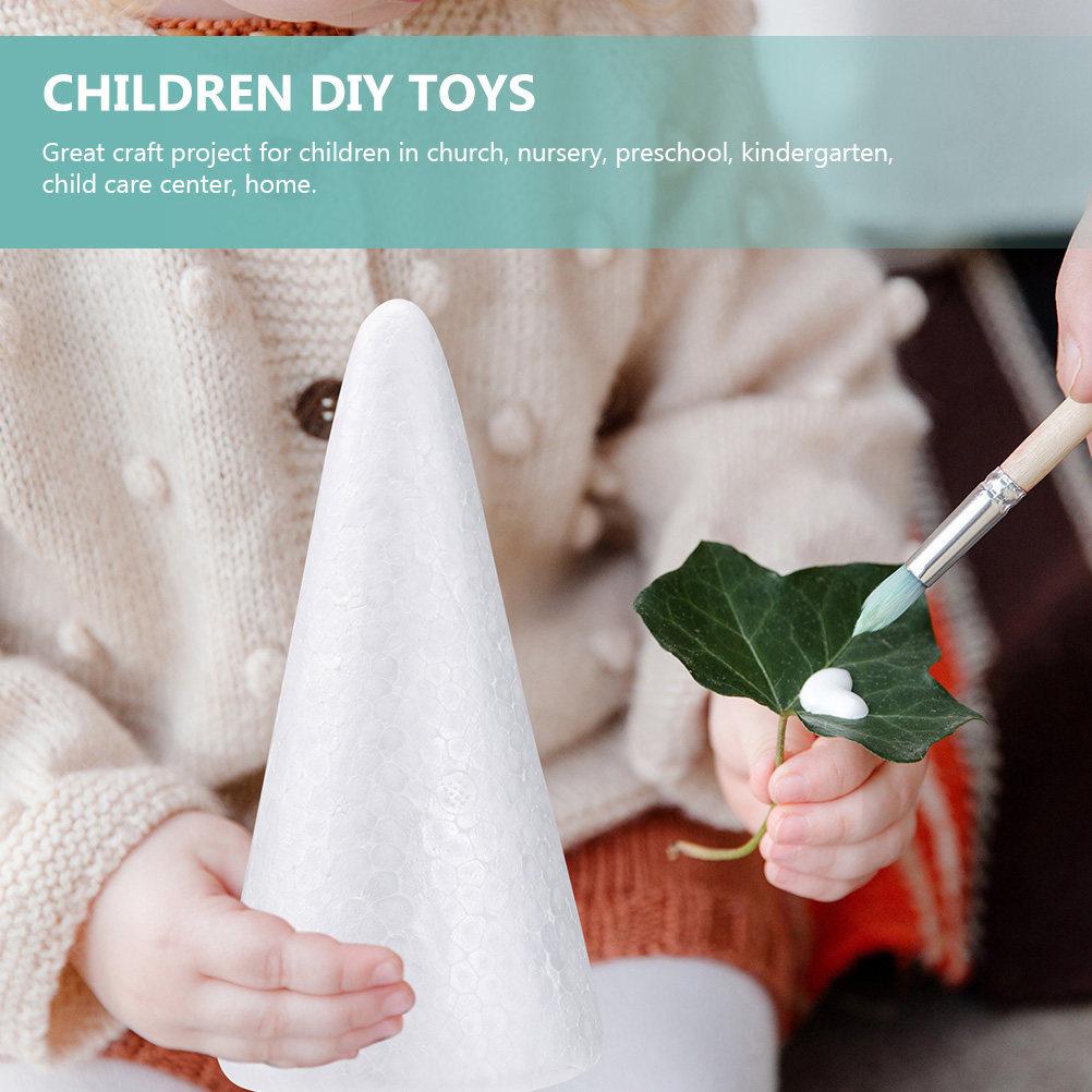 10Pcs Foam Cones for DIY Crafts White Polystyrene Cones Kids Preschool Kindergarten Church Home Art Projects Painting Gluing