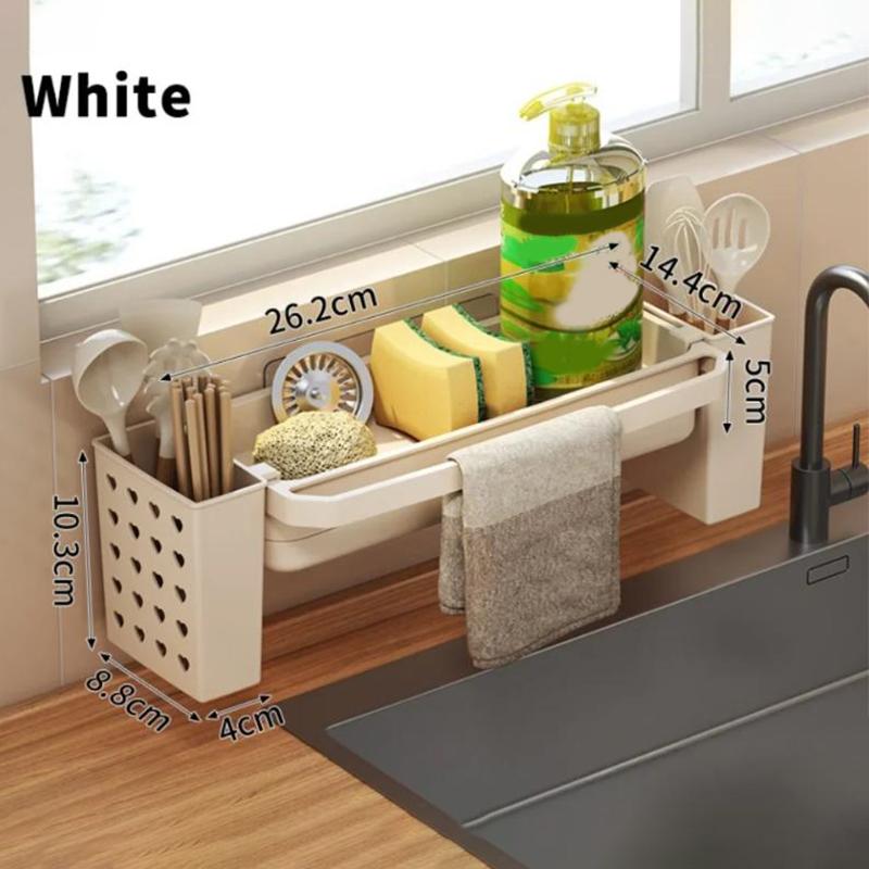 Sink Rack With Chopsticks Container Kitchen Sink Organizer Drain Rack Soap Dish Washing Sponge Rack Kitchen Sink Storage Rack