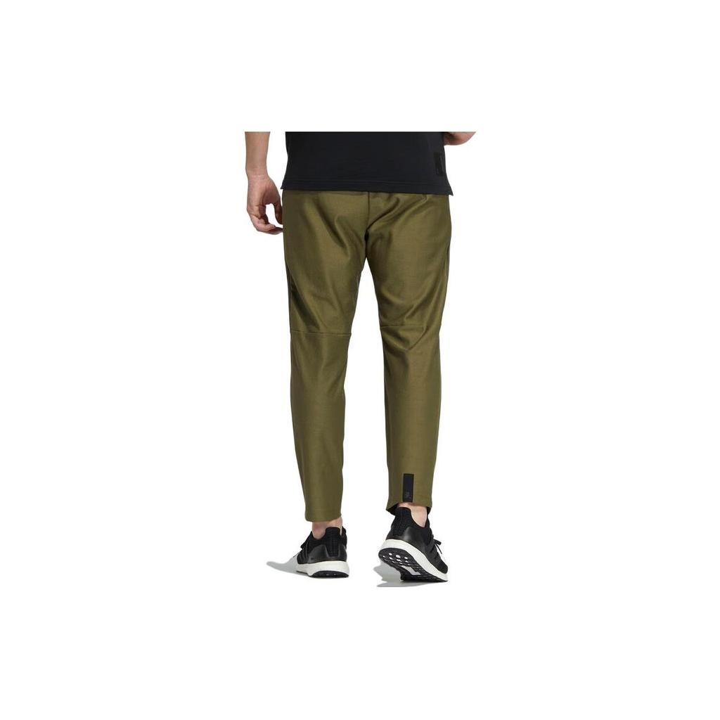 Adidas Wu Ji Collection Knitted Sweatpants Men's Dark Olive Green Moderate Straight Fit Pants HE5150