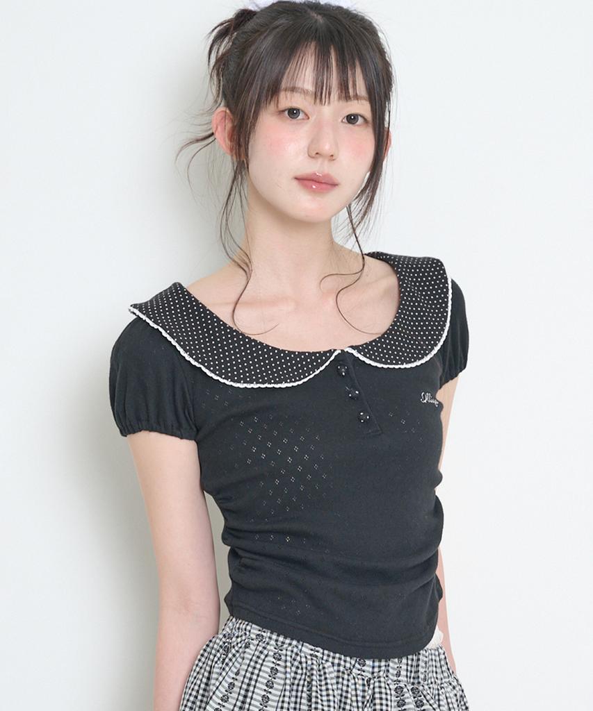 ILLIGO Petit Puff Collar Tee Black