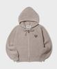 CHICKS Hofe Knit Hoodie Zip-Up Tee Dark Beige