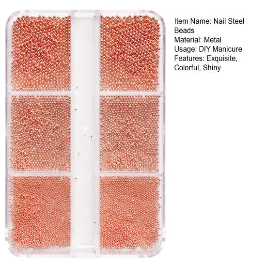 1 Kutu Tırnak Havyarı Boncuk Karışık Boyut Manikür Aksesuarları Nefis Sanat Mini Çelik Malzemeleri