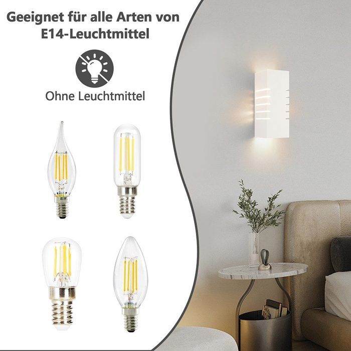 Up-and-Down Wall Sconce - NETTLIFE - Modern Design - White - Metal - E14