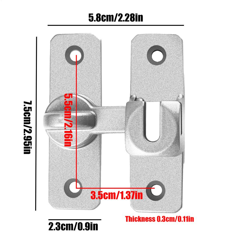 

Door Lock Guard Latch Buckle Metal Gate Buckle Door Lock for Cabinet Catch rotect Privacy Door Lock Door Lock For Window Cabinet срібний