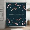 Tuniu Festive Candy Cane Holiday Shower Curtain Christmas Decor Cute Fun Bathroom Set Waterproof