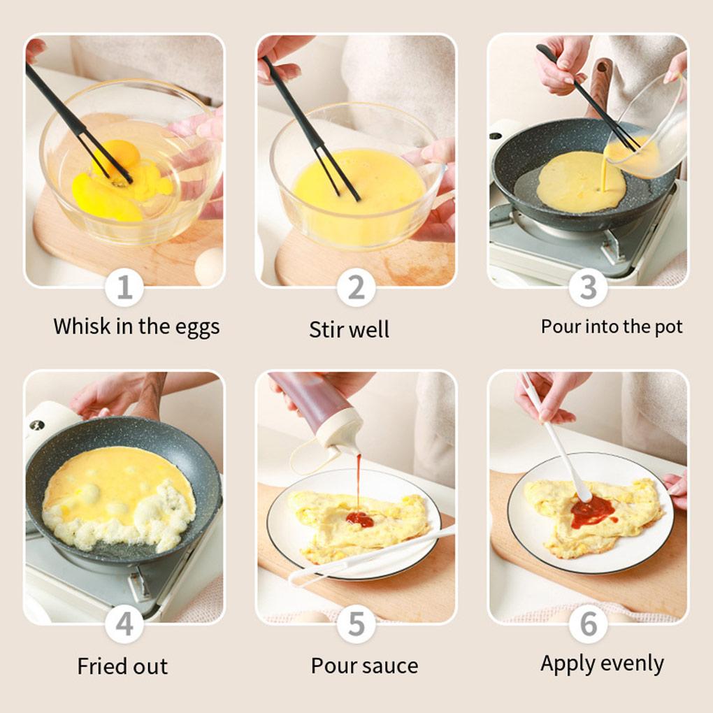 Bătător de ouă Linguriță cu mâner lung Vase de copt reutilizabile Spumă de uz casnic Spumant de lapte Bate Mixer Mixer Vase de gătit