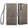 For Samsung Galaxy A25 5G (Global) (161.0 X 76.5 X 8.3mm) Case Imprinted Deer Tree Pattern 3 Card Slots Phone Protector with Hand Strap