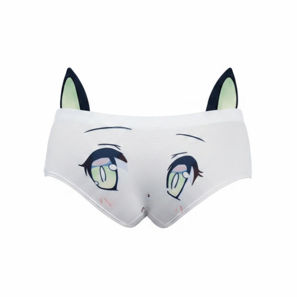 Mode 3D Ohr Damen Dessous Bequem Atmungsaktiv Damen Slips Süßes Gesicht Aufgedruckt Mädchen Höschen Damen Mädchen