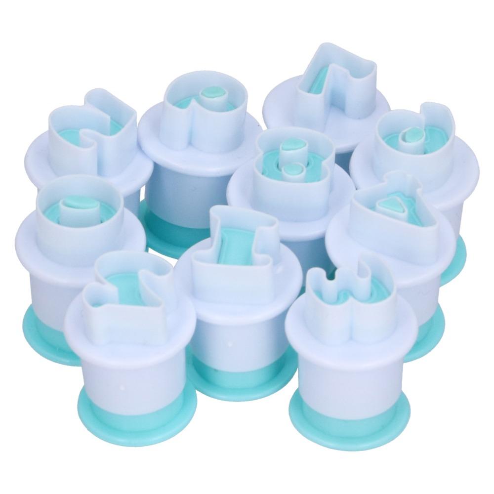 10PCS 0-9 Number Number Cake Mold Food Grade Plastic Fondant Cutter  DIY Chocolate Sugarcraft