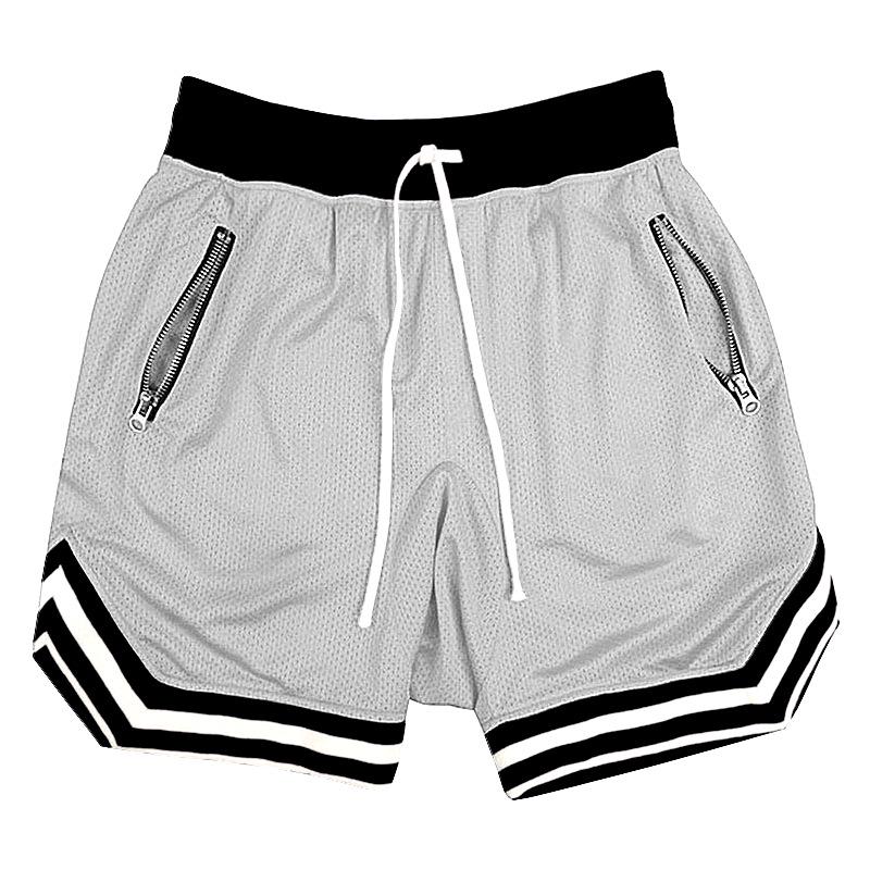 Men's Breathable Mesh Athletic Shorts - Casual European/American Summer Loose Fit for Running, Fitness, and Basketball.