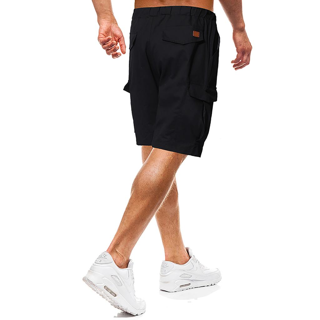 Męskie letnie na co dzień na zewnątrz Casual Patchworkowe kieszenie Kombinezony Sportowe oprzyrządowanie Spodenki Spodnie