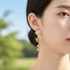1 pair Temperament Enamel Flower Earrings Jewelry Dripping Glaze Earrings  Seaside Holiday