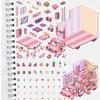2PCS Cat RV Stickers Nostalgia Harajuku Laptop Luggage Decompression PET Material Art Picture Harajuku Stacking DIY Sticker