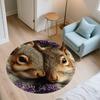 Two Squirrels pattern round rug,Carpet Rug for Living Room Bedroom  Playroom ,Non-slip Floor Mat,Holiday Gifts and Birthday Gifts.