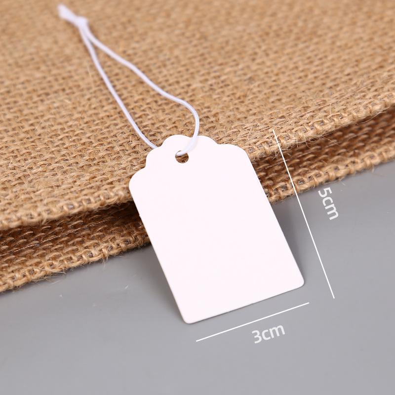 In-Stock Blank Cardboard Jewelry Tags with Elastic Rope for Clothing Accessories