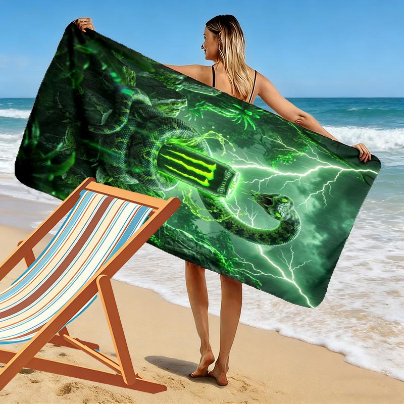 Monster Energy Drink Up Adventures Beach Towel Portable For Travel Beach Towel For Vacation Photos Absorbent Bath Towel Quickdrying Swim Towel