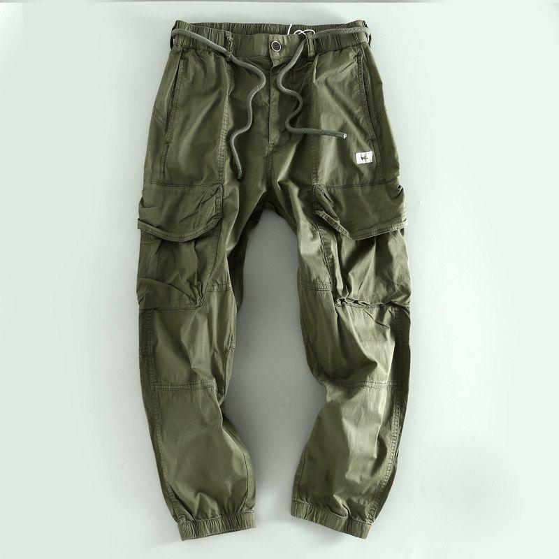 Trade Goods Withdraw from Cupboard Clearance Cut the Tag off Men's Overalls Casual Export US Leak-Picking Cattle Goods Multi-pockets Long Pants