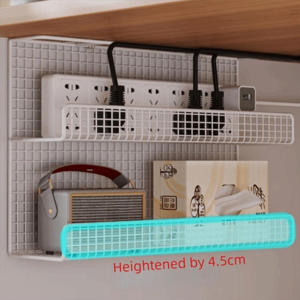 Adjustable Under-desk Cable Management Tray with Clamp Metal Desk Cable Organizer No Drill Wire Socket Storage Home