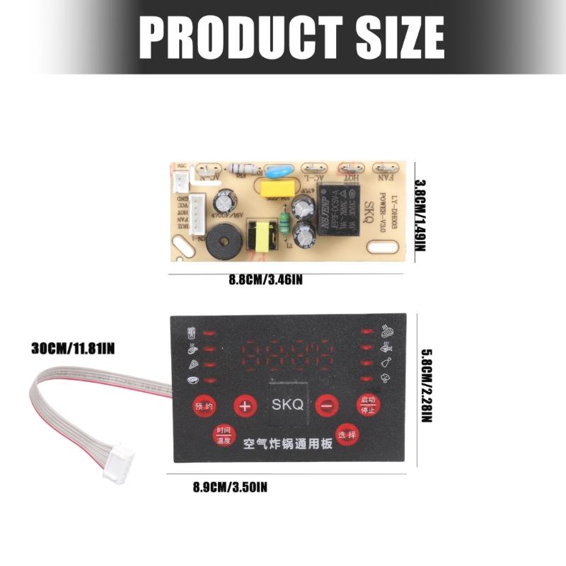 Easy installation Air Frying Control Board Precise Temperatures Regulation Energy Efficient Plastic Component