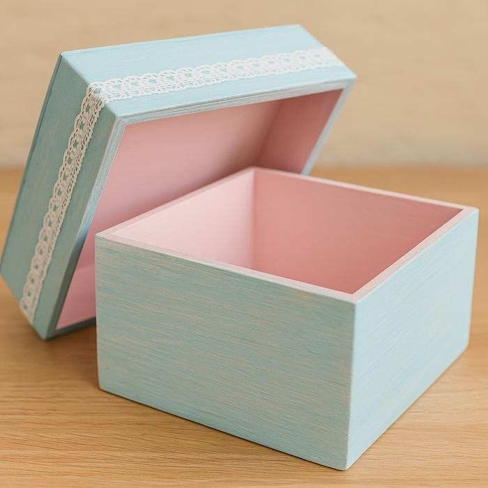 Boite en bois carrée 10 x 10 H 5 cm (EXT)