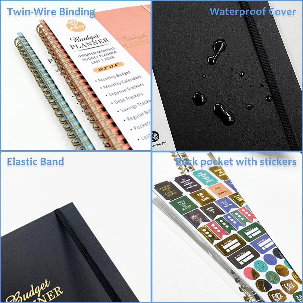 Financial Budget Notebook with Stickers: 16K Cross-border Fund Planning & Income/Expenditure Management Spiral Book