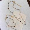 Color Natural Stone Splicing Necklace Women'S Simple Atmosphere Niche Design High Sense Fashion Versatile Collarbone Chain
