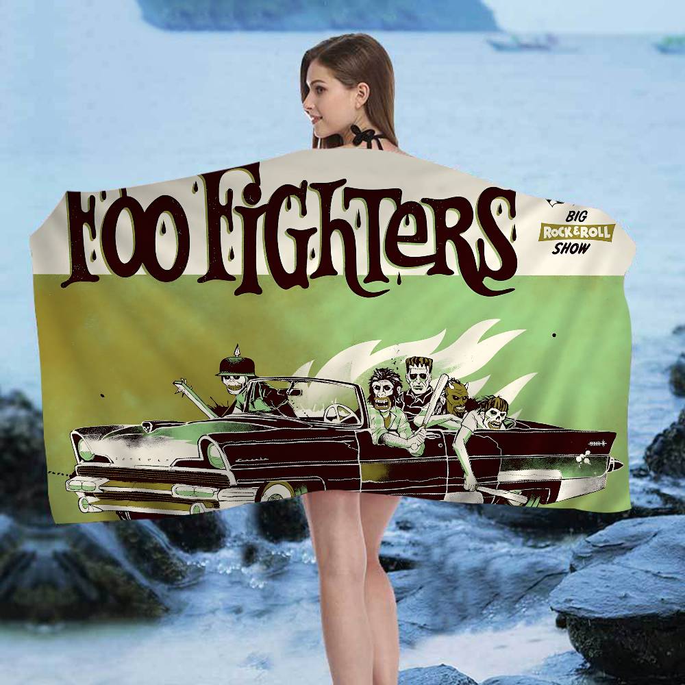 Telo Mare da Spiaggia Banda Rock Classica F-Foo F-Fighters Anime Asciugamano Morbido Assorbente Panno Lavabile Regali per Bambini Per Bambini Viaggio