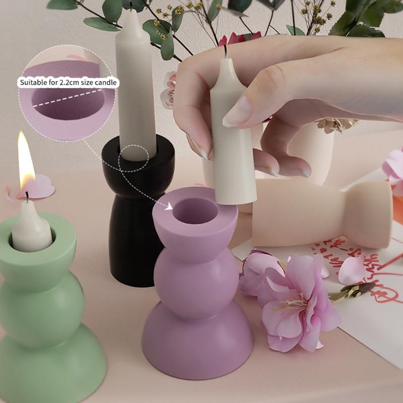 Portacandele in Resina Stampo in Silicone Semicerchio Stampo Geometrico Adatto per Portacandele in Epossidico Decorazione Tavola Familiare