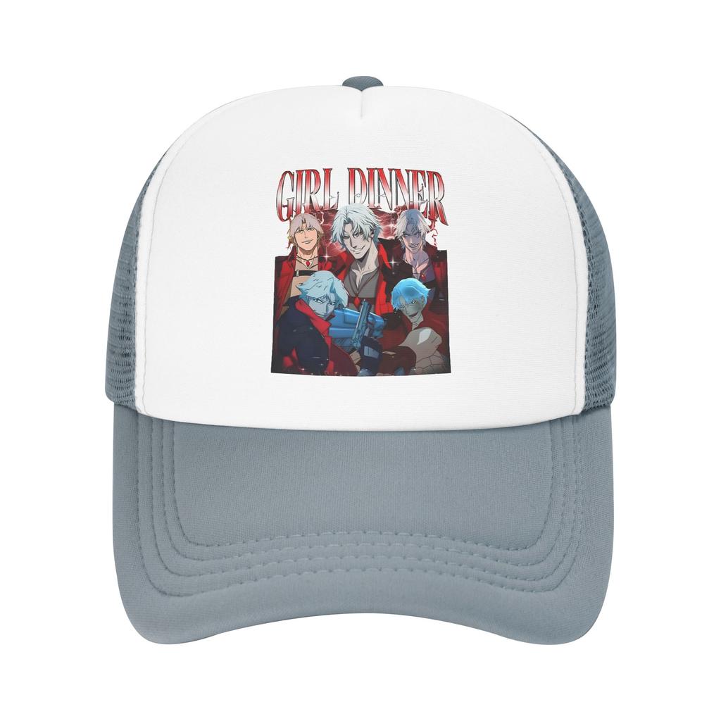 Dante Devil May Cry Girl Dinner Retro Mesh Sun Hats Unisex Print Trucker Hat Summer Fitted Retro Hunting Camping Baseball Cap