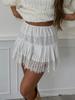 High-Waisted Pleated Lace Mini Skirt - Women's Classic Retro Streetwear for Club Party