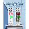 Din Rail 3in1 Single Phase Ampere Voltage Frequency Meter Ac 0-99Hz 100A Voltmeter Indicator LED Digital Display 110V 230V TOMZN