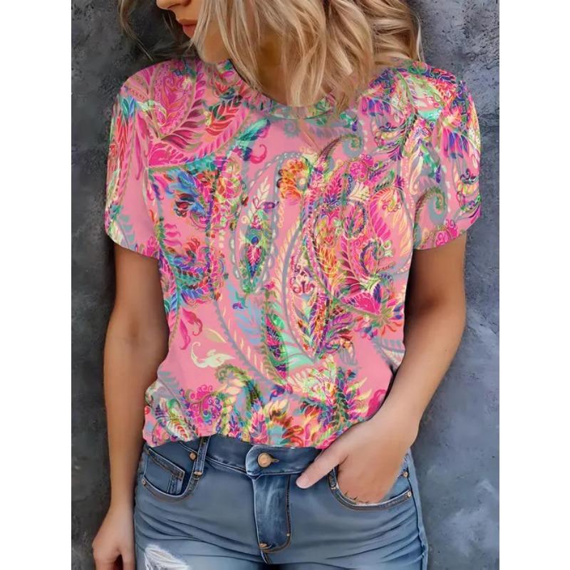 Summer Casual Versatile High-quality Fashion Short Sleeved Round Neck Loose T-shirt