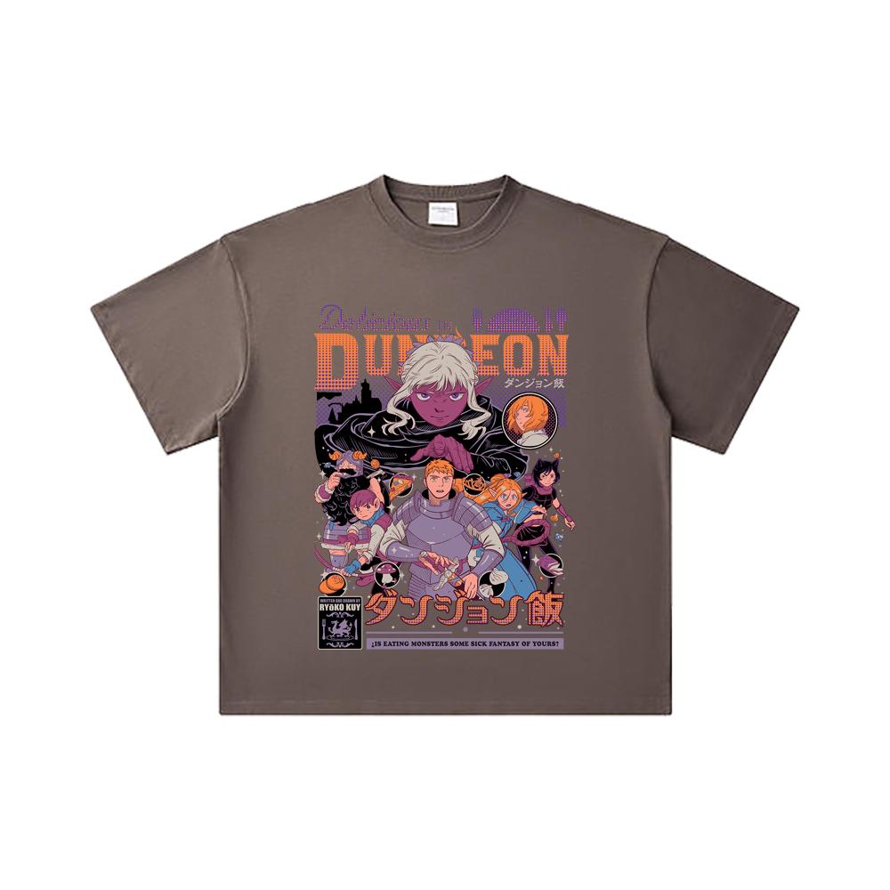 260 GSM Doppelgarn 32er Zählart 100% Baumwolle Delicious in Dungeon V2 Aufdruck Unisex Schweres Baumwoll-T-Shirt