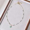 Stainless Steel & Natural Stone Beaded Necklace for Women - High-End, Non-Fading, Light Luxury Clavicle Chain