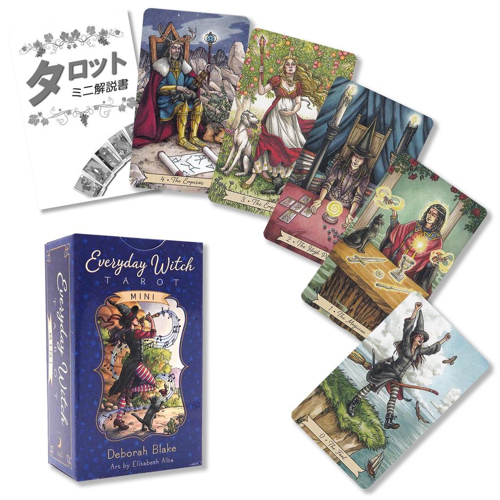 Everyday Witch Tarot Mini Tarot Fortune Telling Method Japanese Instruction Manual Included Genuine Tarot Cards 78 Pieces Witch Mini Size
