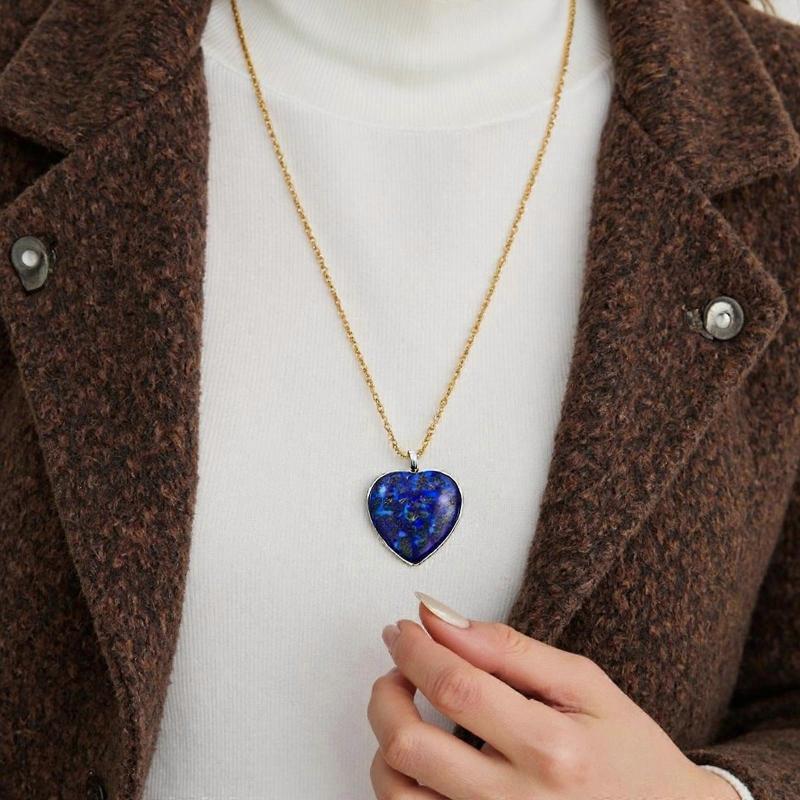 Unique Blue Lapis Lazuli Gemstones Necklace Pendant Comfortable Daily Wear Accessory Jewelry Making Accessories Multicolor