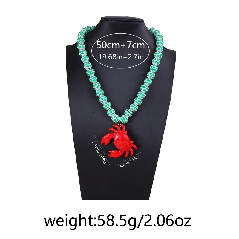 Women'S Acrylic Red Crab Pendant Necklaces Pool Accessories Ocean Style Crab Hip Hop Necklace Pendant Party Jewelry Decor