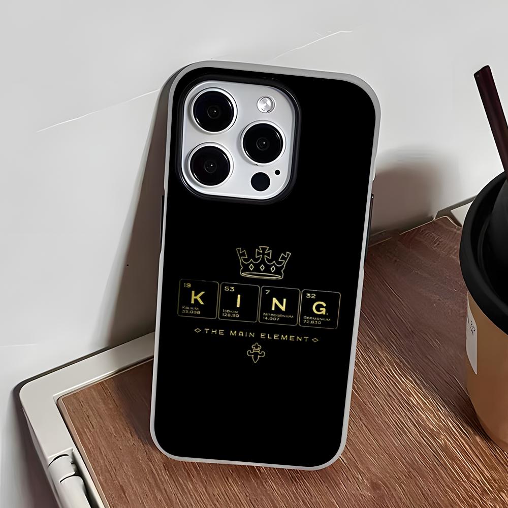 KING Queen Crown Letter Phone Case For IPhone 17 Air 16 E 15 14 Plus 13 12 11 Pro Max Jelly 2 In 1 Protective Case