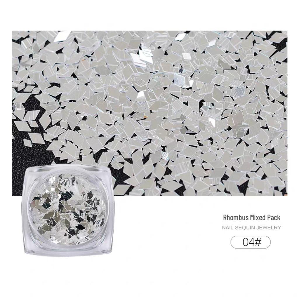 Silver White Mirror Nail Art Sequins - Brilliant, Shining, and Beautiful Nail Decorations.
