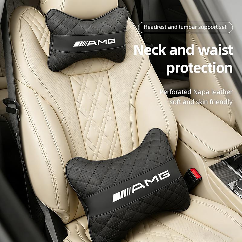 FVNH3 Car Seat Head Support Cushion Lumbar Pillow Interior Accessories For Mercedes Benz AMG Smart W205 C300 W203 W206 W108 W124 W126