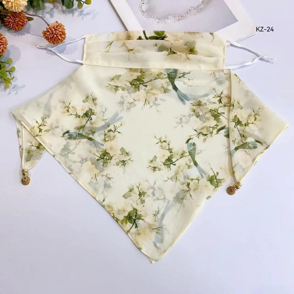 Potato buttercup yarn ice feeling breathable thin mask neck protection silk scarf cover the whole face mulberry spring summer sun protection shade spo