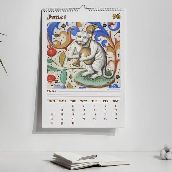 2026 Wall Calendar 12-Month Strange Cats In Renaissance Paintings Calendar for Home Office Unique Historical Cat Art Calendar for Cat Lovers