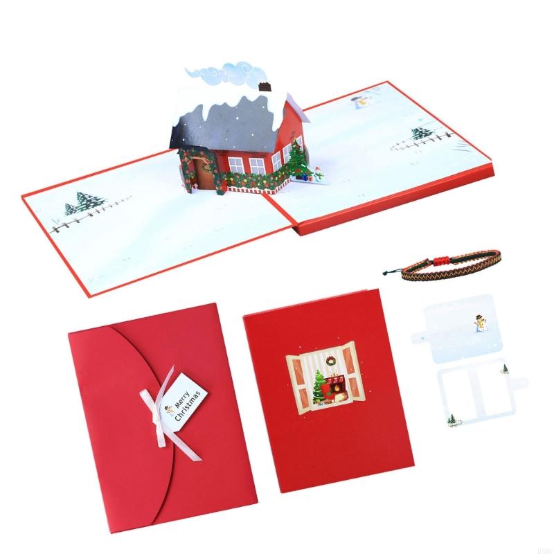 Glowing Christmas Card with LED Light Handmade Christmas Greeting Card for Kid