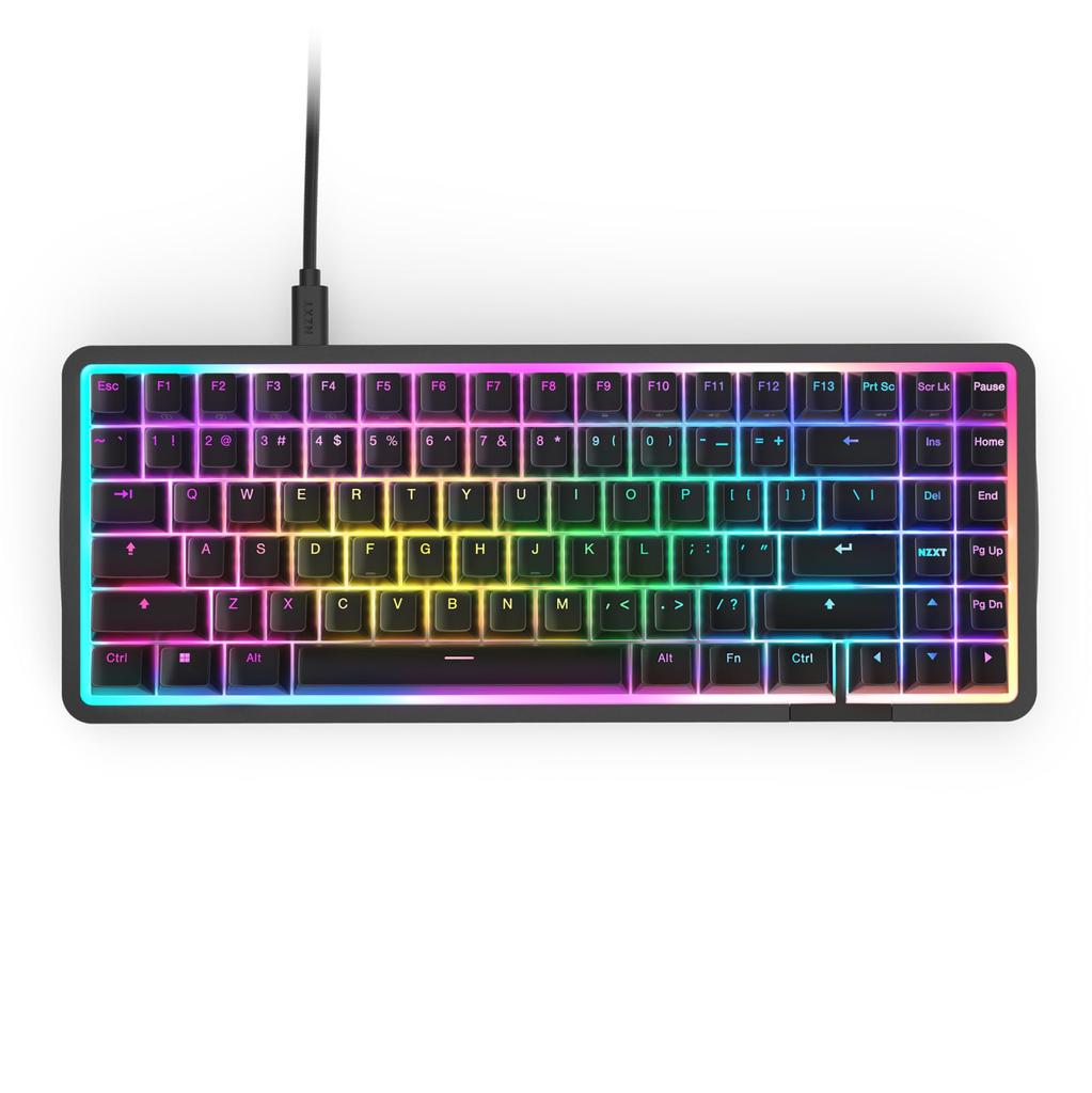 NZXT FUNCTION ELITE MINITKL Black Gaming US English Rapid KB0915 Keyboard, Tenkeyless, Layout, Trigger, Black, KB-101NB-US,