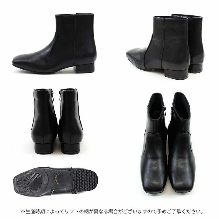 Vivian Women's Short Low Heel Boots, V1581AW, Black Suede, Size 3L (25.5-26.0)