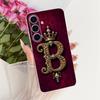 Pouzdro Pro Samsung S24 Kryt Průhledné Luxusní Koruna Písmena A-Z 2D Plochý Vzor Měkké Pouzdro Pro Samsung Galaxy S24 SM-S921B