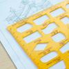 Drawing Helper Plastic Architectural Design Template Resin Yellow Drawing Template Hollow Ruler Office