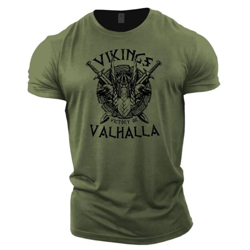 

Summer Viking Casual Fashion 3D Printed T-shirt for Tough Men, Outdoor Sports Short Sleeved Clothing, Simple Daily Versatile O-neck Pullover 3XL